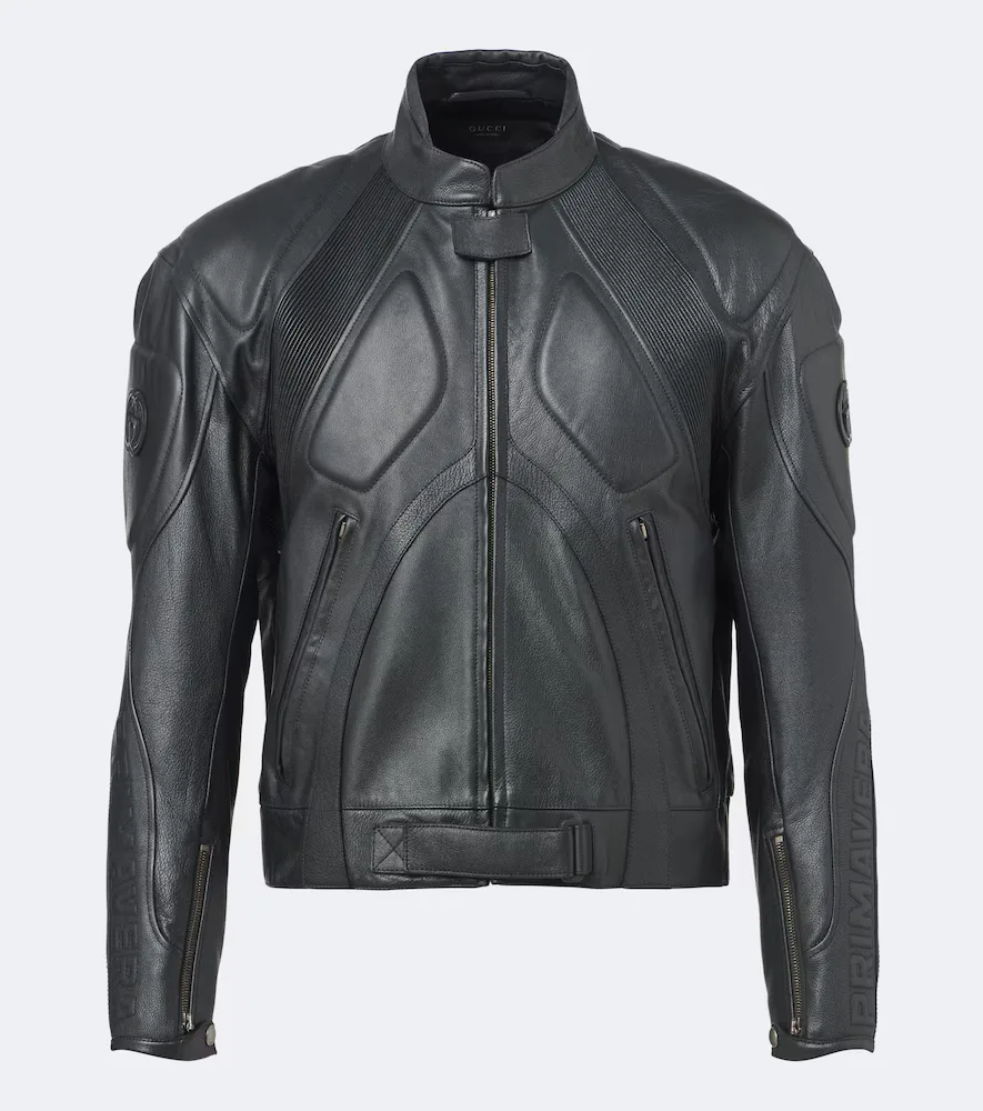 GG Leather Biker Jacket by Gucci