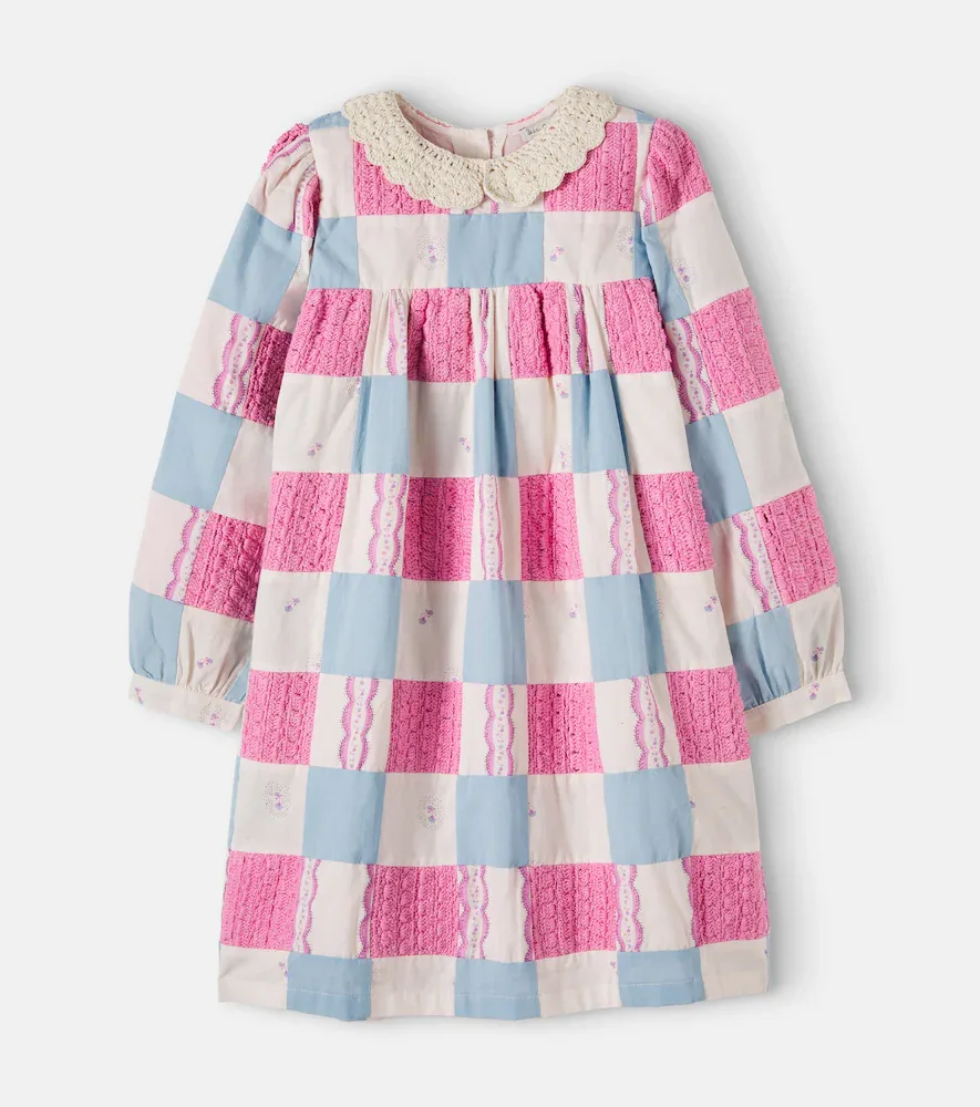Organic Ada Patchwork Crochet-Trimmed Cotton Dress by bebe