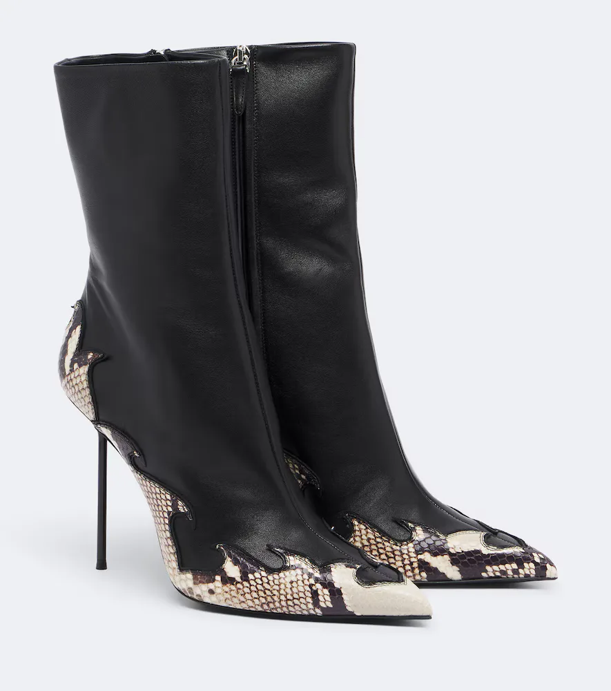 Lidia Queen of Hearts Leather Ankle Boots by Paris Texas