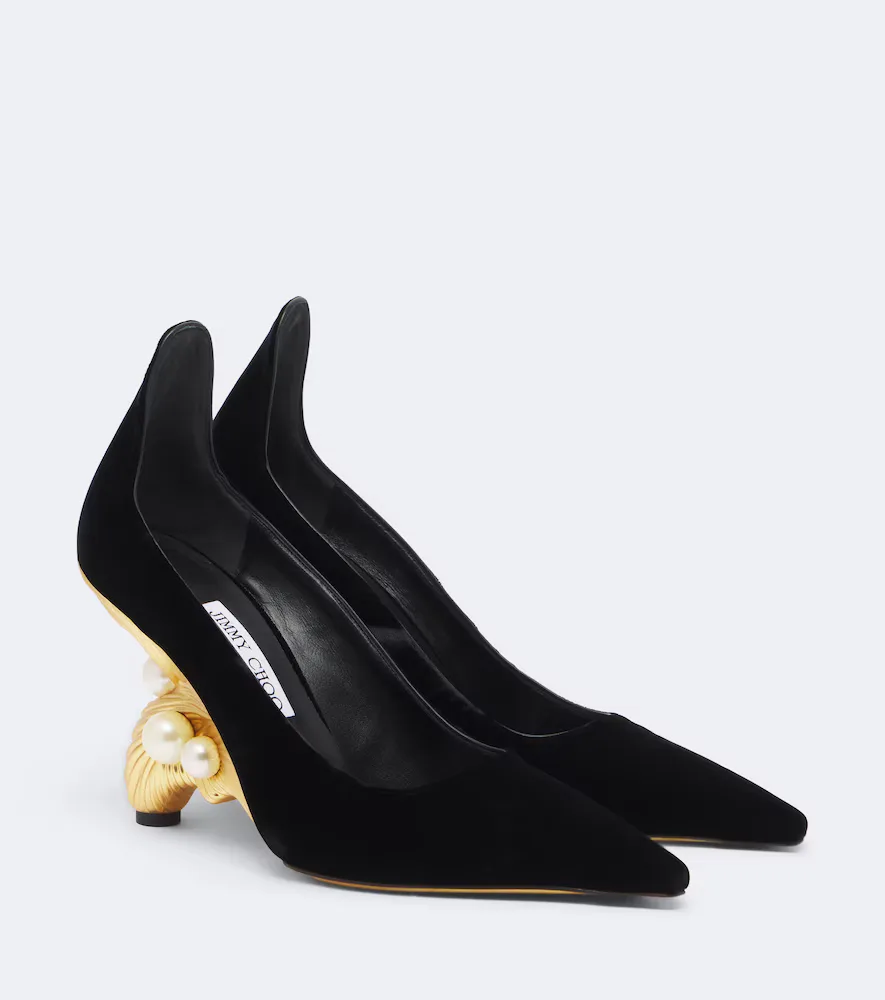 Ithaca Embellished Velvet Pumps by Jimmy Choo