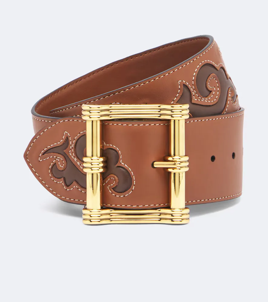 Embroidered Leather Belt by ETRO