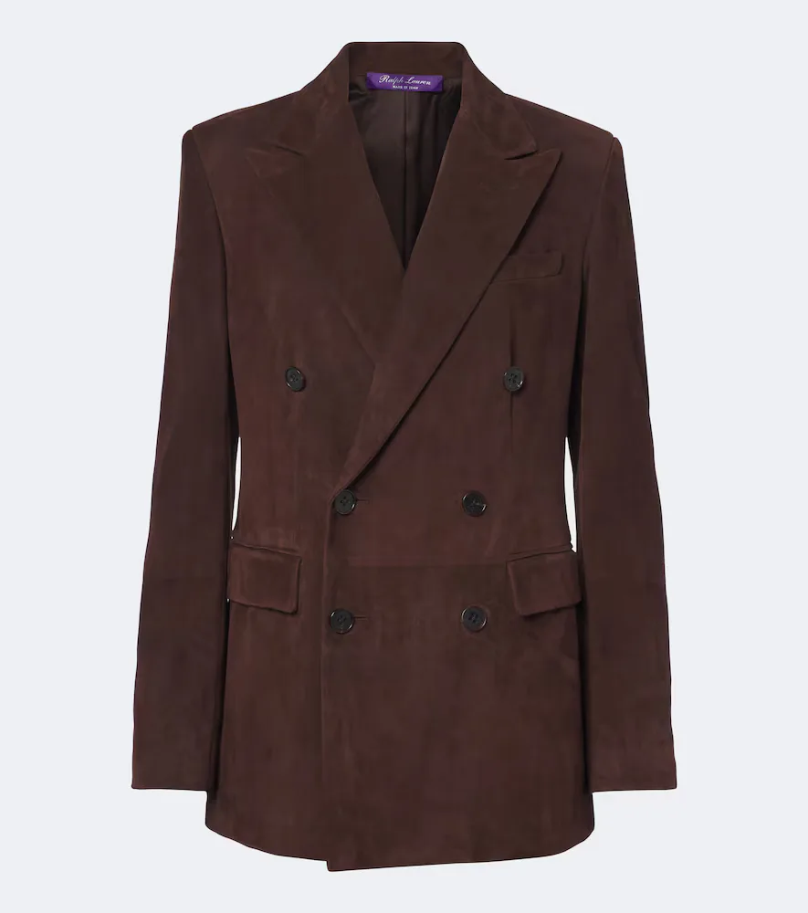 Collection Ramona Double-Breasted Suede Blazer by Ralph Lauren