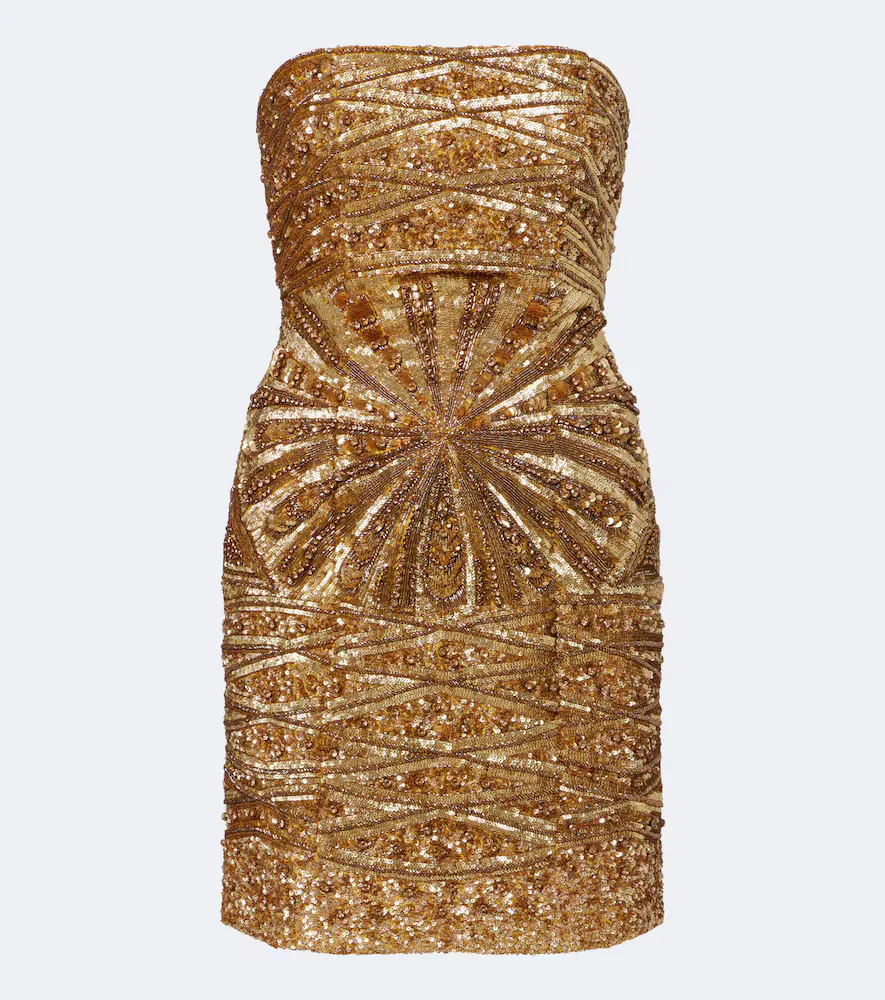 Embellished Silk Bustier Dress by La Fuori