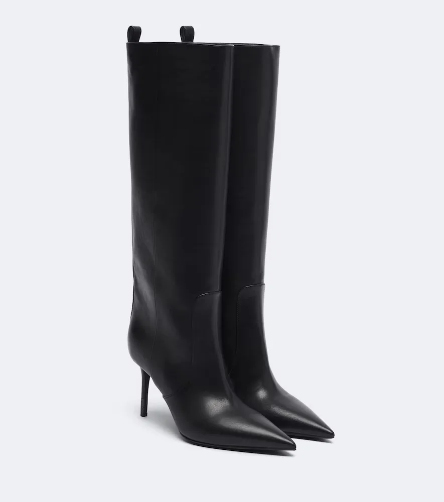 Monili Leather Knee-High Boots by Brunello Cucinelli
