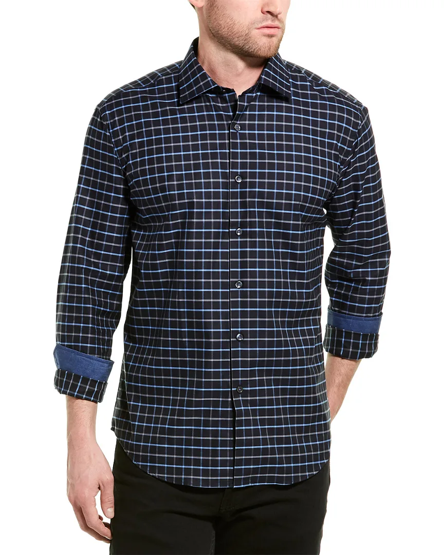 Gingham Shaped Fit Woven Shirt by BUGATCHI