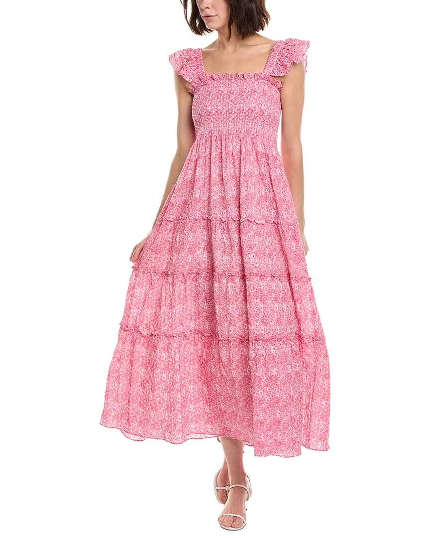 Flutter Smocked Midi Dress