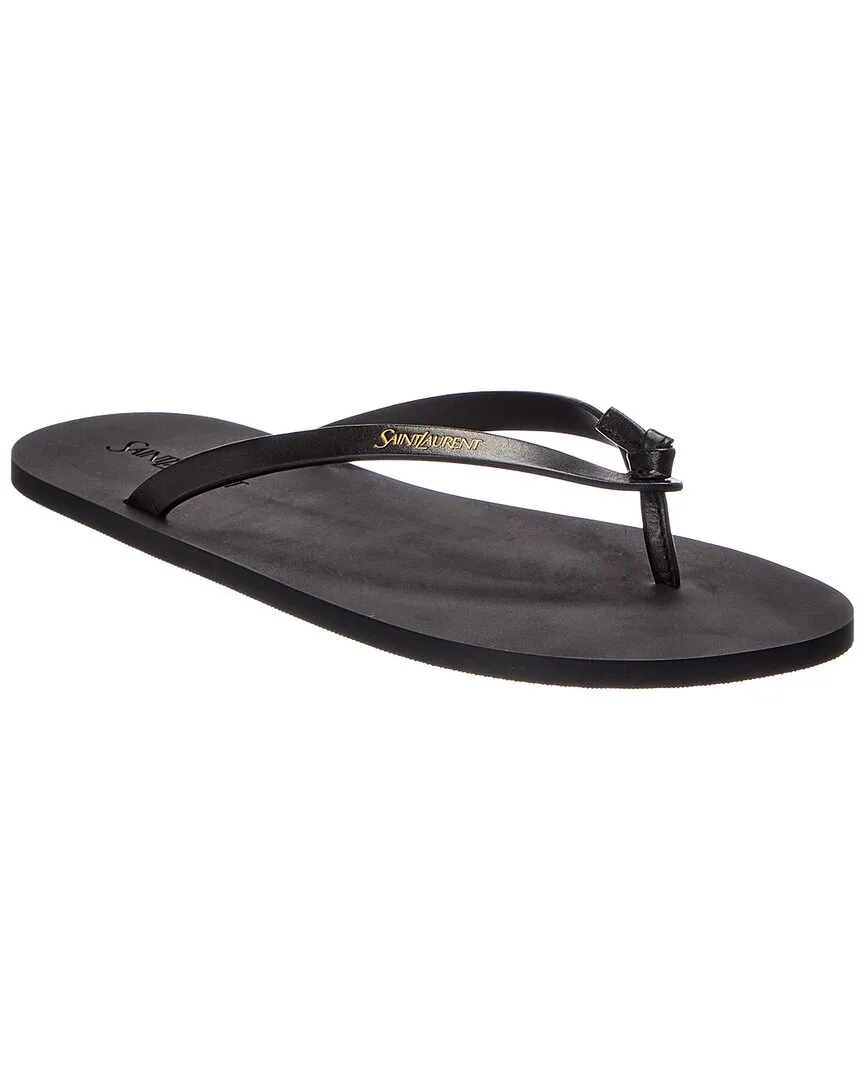 Pool Leather Sandal by Saint Laurent