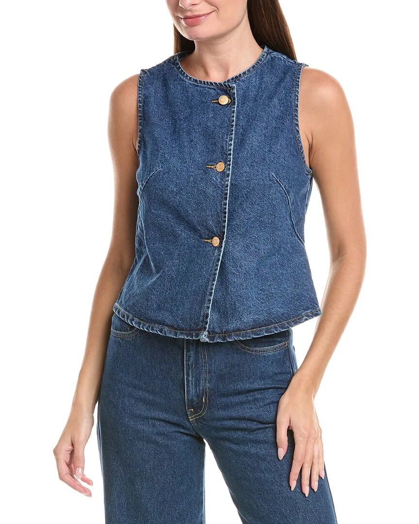 Denim Button Vest by Current/Elliott