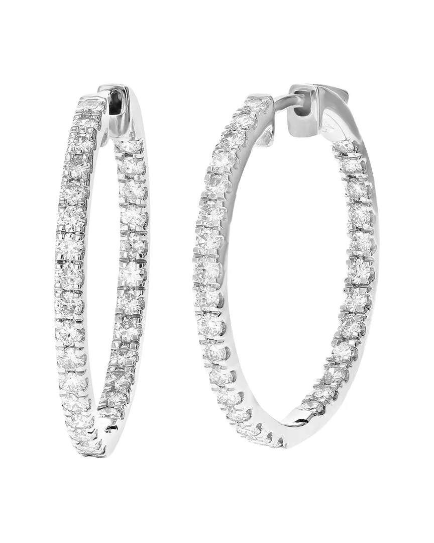 Silver 1.00 ct. tw. Lab-Grown Diamond Hoops