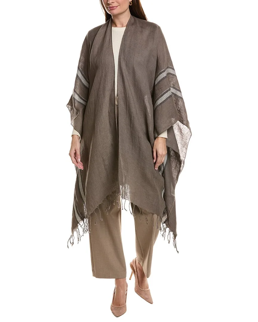 Open Front Linen Poncho