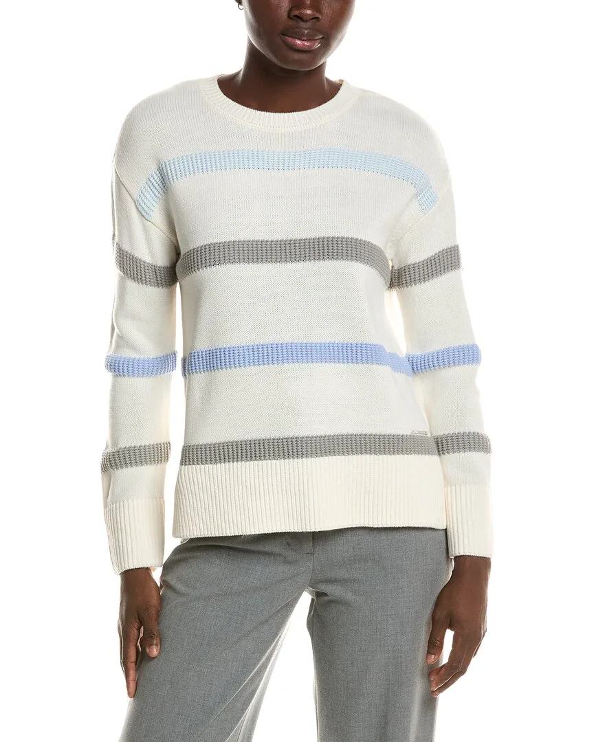 Striped Long Sleeve Sweater by Halston