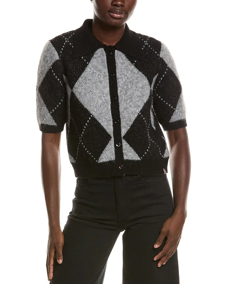 Argyle Wool-Blend Cardigan by Hunter