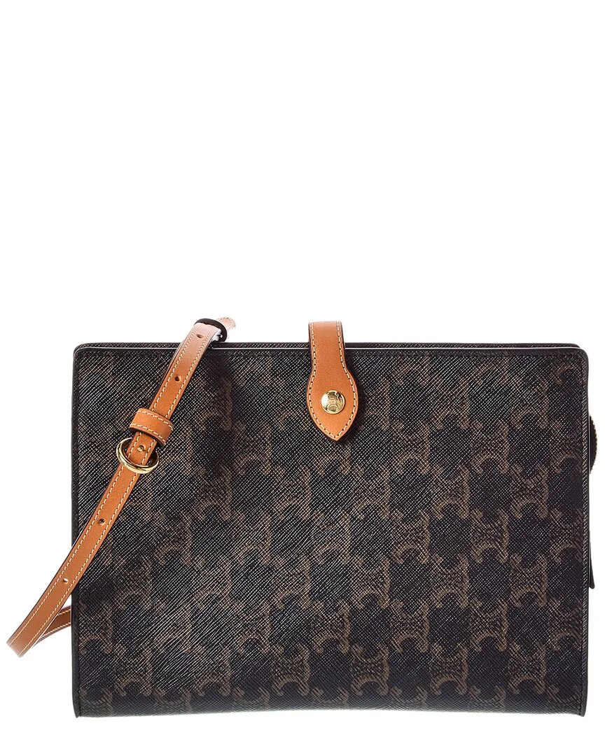 Small Note Book Triomphe Canvas & Leather Crossbody by Celine