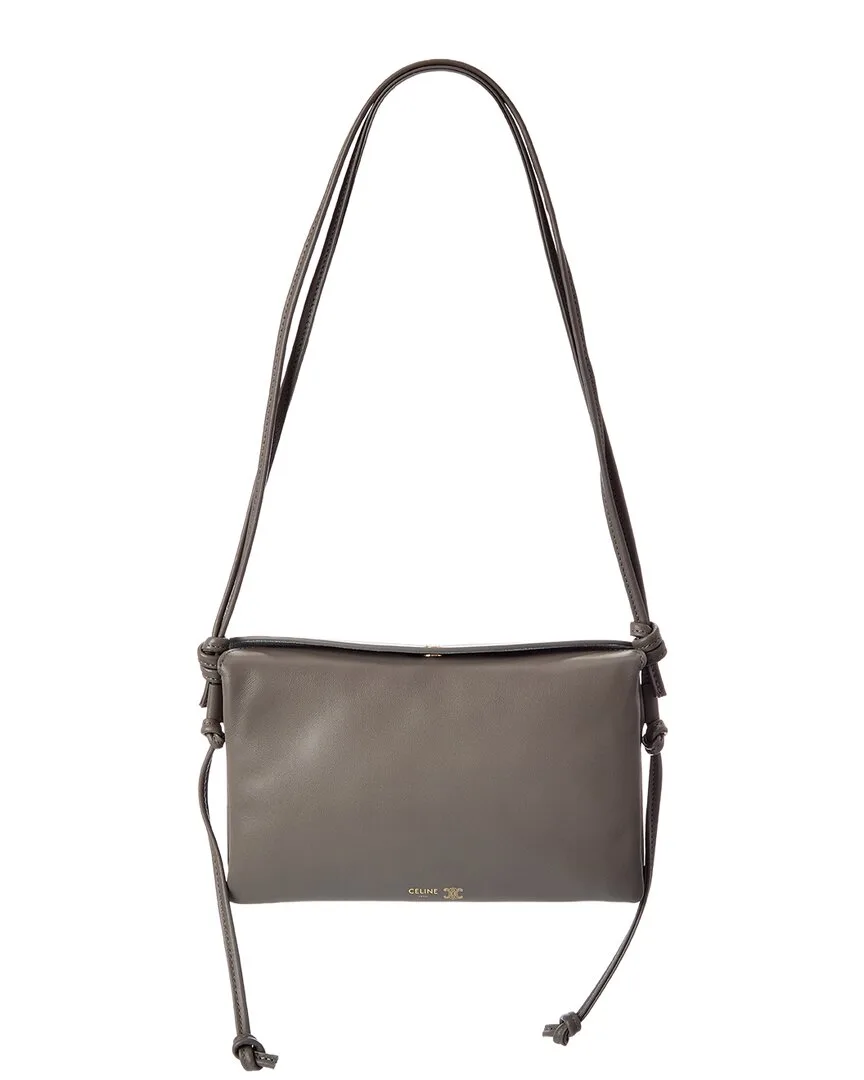 Trio Flap Leather Shoulder Bag by Celine