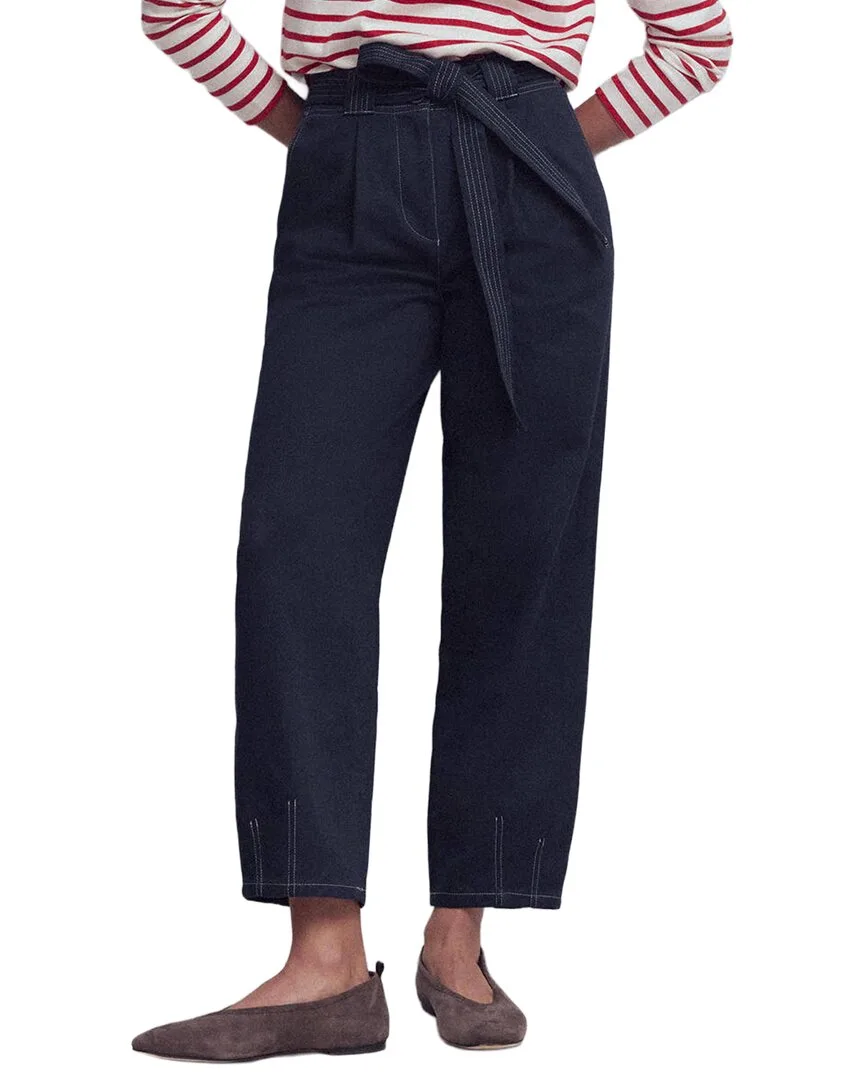 Belted Barrel Leg Trouser by Boden