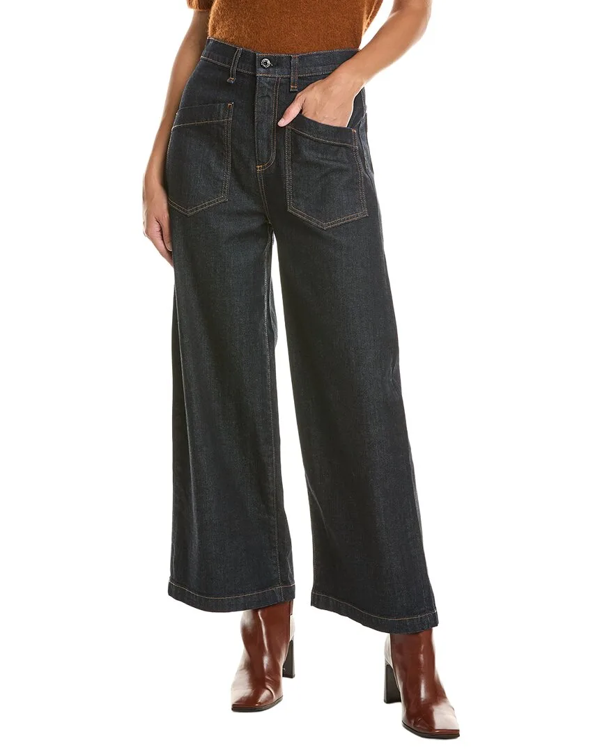 Virginia Indigo Resin Wide Leg Jean by Askk Ny
