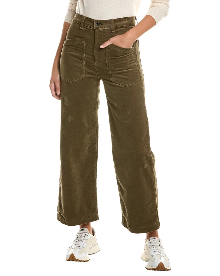 Virginia Corduroy Safari Green Wide Leg Jean by Askk Ny