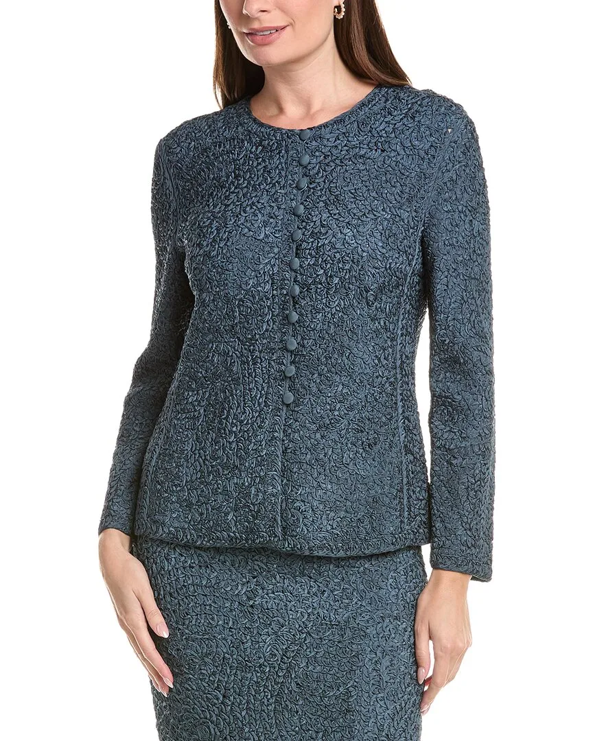 Soutache Crewneck Cardigan by Lafayette 148 New York