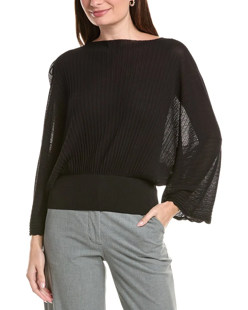 Pleated Dolman Silk Sweater by Lafayette 148 New York