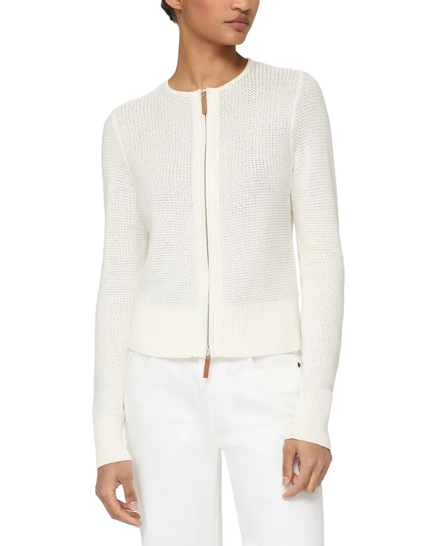 Textured Crewneck Silk-Blend Cardigan by Lafayette 148 New York