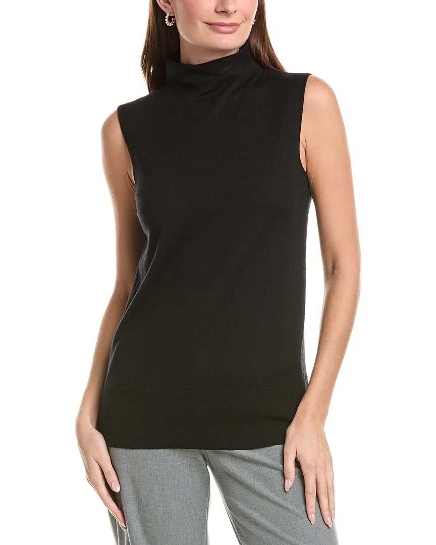 Sleeveless Mock Neck Cashmere & Wool-Blend Sweater by Lafayette 148 New York