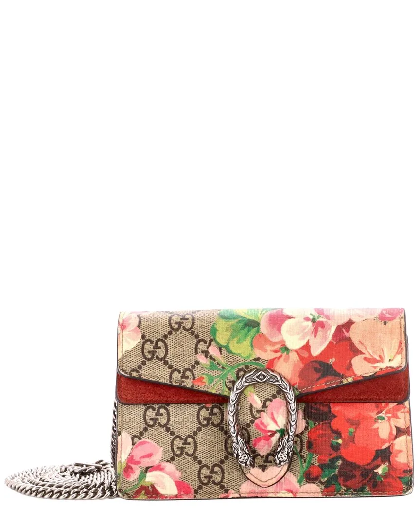 Brown Blooms Print Gg Coated Canvas Dionysus Bag Super Mini (authentic Pre-Loved) by Gucci
