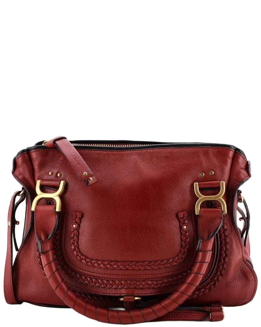 Burgundy Leather Marcie Braided Satchel Medium (authentic Pre-Loved) by Chloé