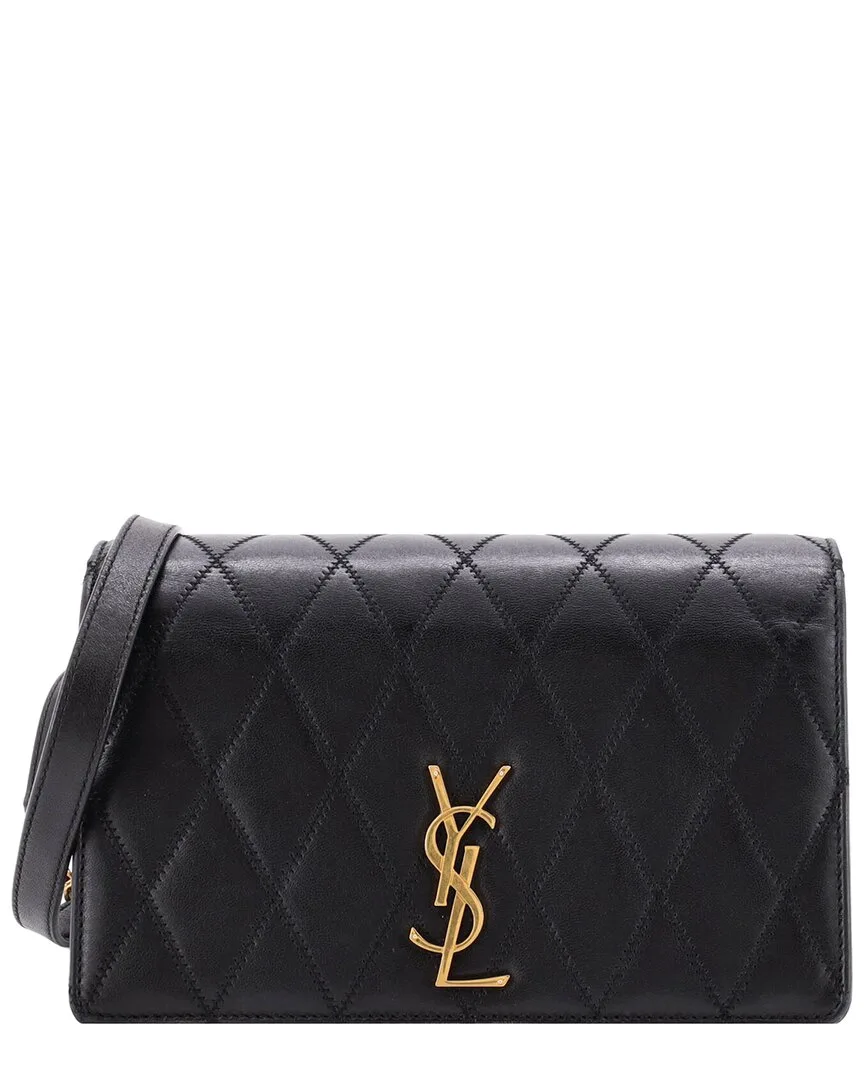 Black Quilted Leather Angie Chain Shoulder Bag Small (authentic Pre-Loved) by Saint Laurent