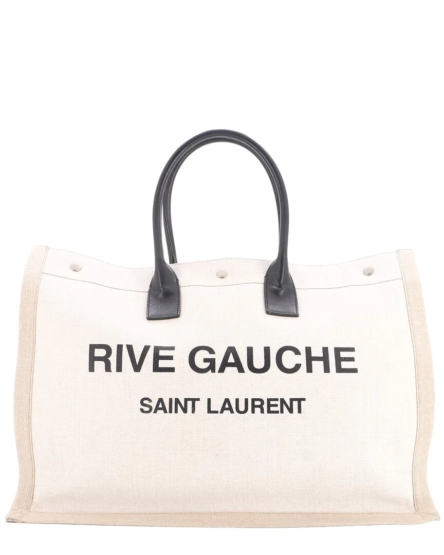 Beige Canvas Rive Gauche Shopper Tote Large (authentic Pre-Loved) by Saint Laurent