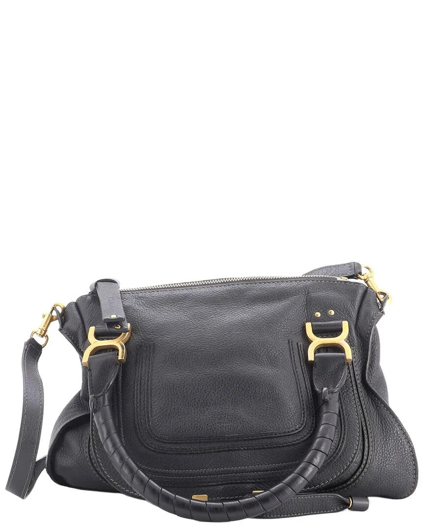 Black Leather Marcie Satchel Medium (authentic Pre-Loved) by Chloé