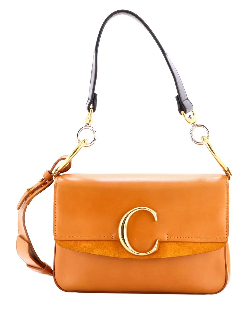 Brown Leather C Double Carry Bag Small (authentic Pre-Loved) by Chloé