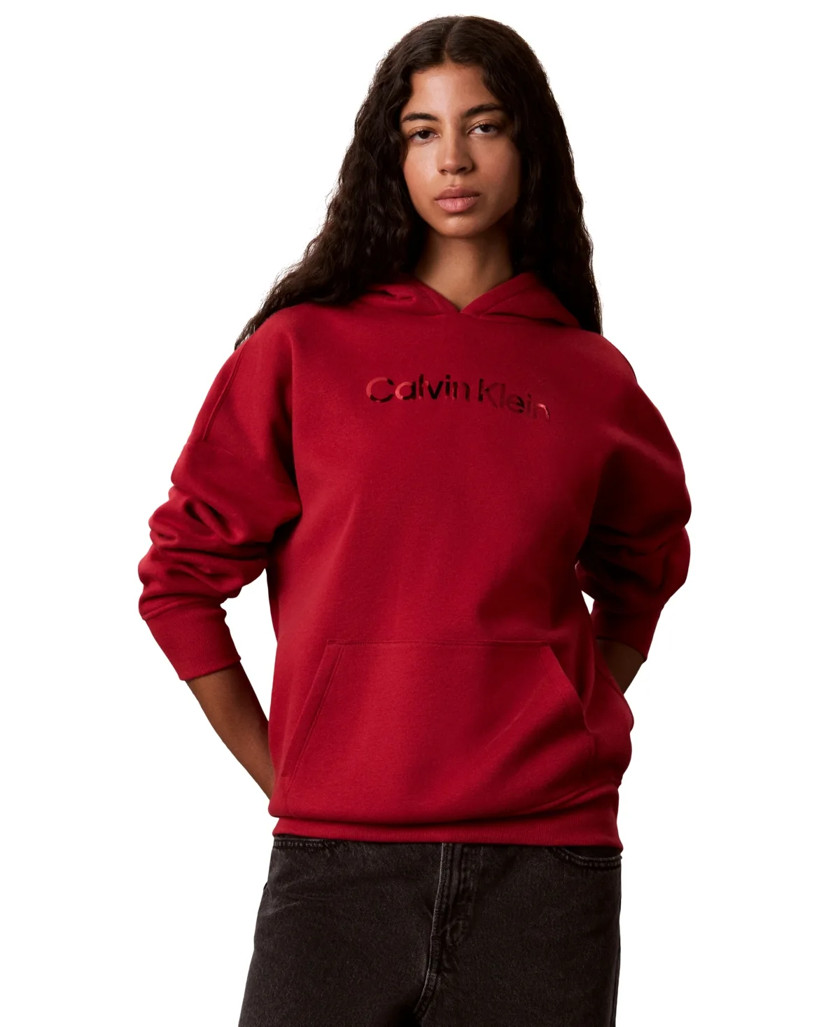 Calvin Klein Performance Shine Logo Fleece Long-Sleeve Hoodie by Calvin Klein