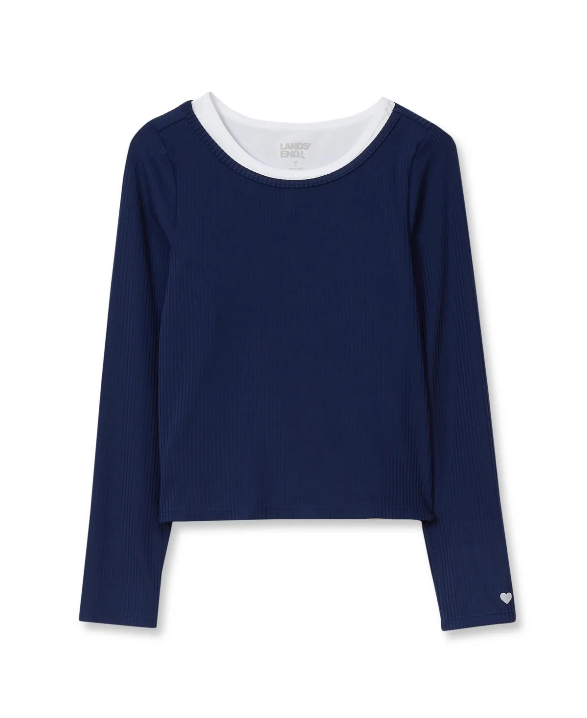 Ribbed Long-Sleeve T-Shirt and Tank Top, 2-Piece Set by Lands' End