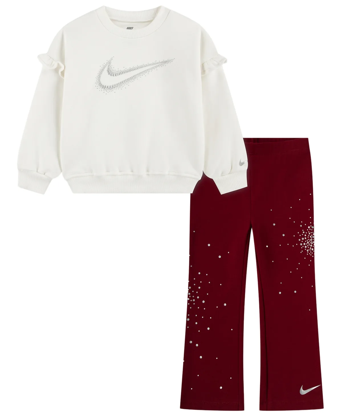 Ruffle Crew Top and Flared Leggings, 2-Piece Set by Nike