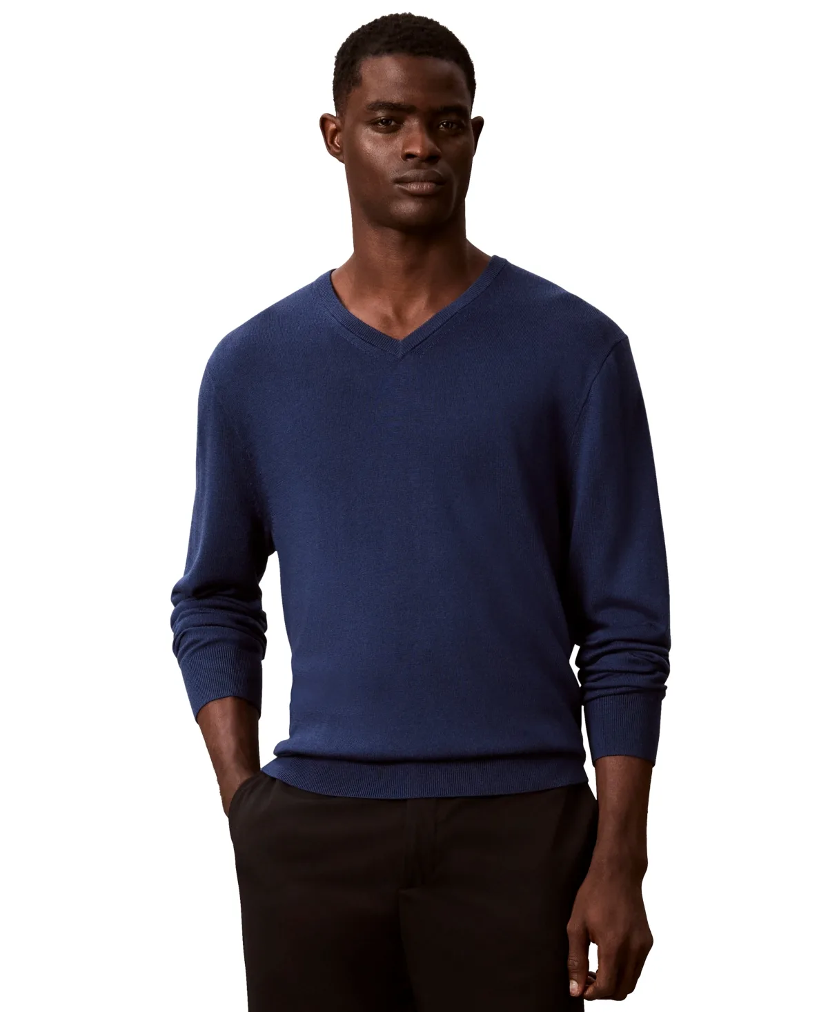 Merino Wool Classic-Fit V-Neck Sweater by Calvin Klein