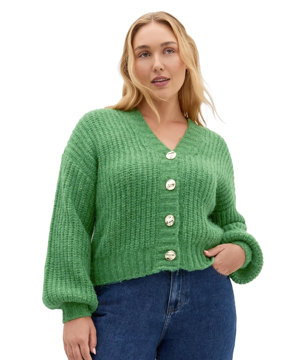 Kiara V Neck Cardigan by City Chic