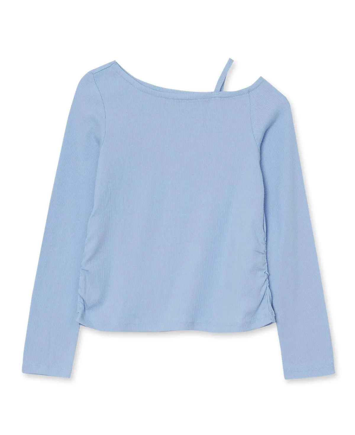 Long Sleeve One Shoulder Rib Knit Top by Lands' End