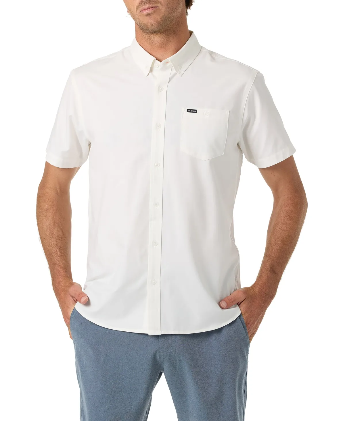 Light Check Short-Sleeve Button-Up Classic-Fit Shirt