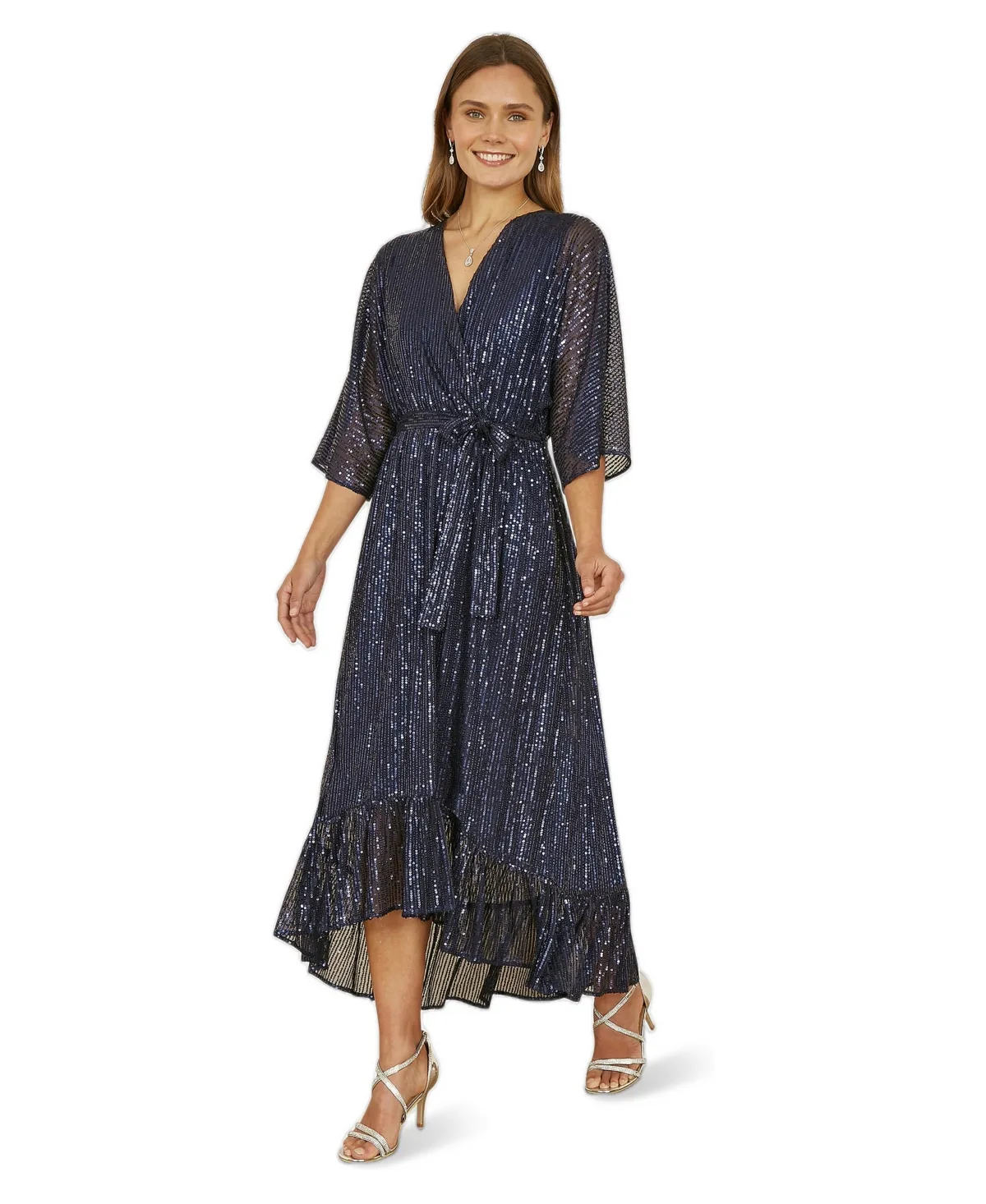 Sequin Midi Wrap Dress by Yumi