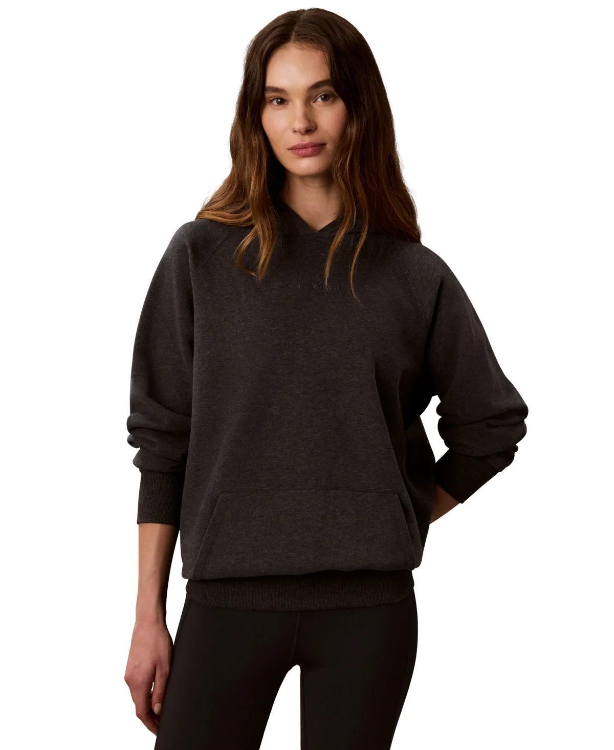 French Terry Fleece Hoodie by Calvin Klein