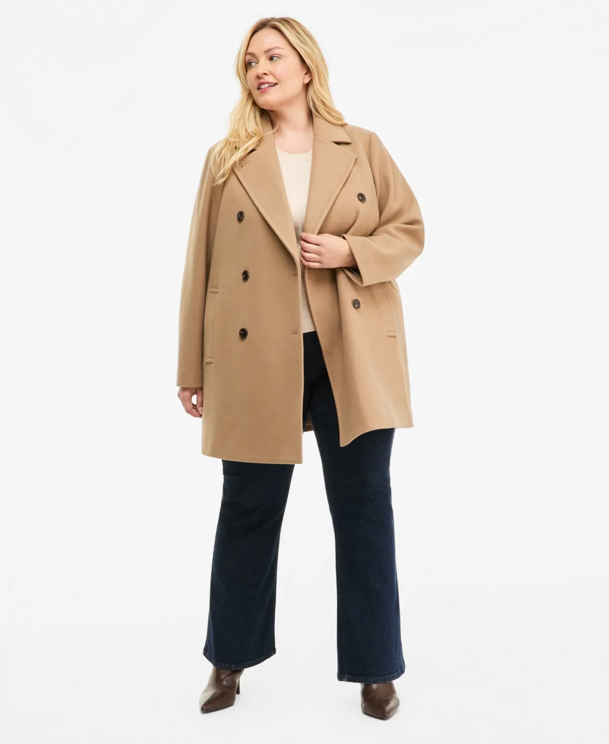 Double-Breasted Pea Coat by Calvin Klein