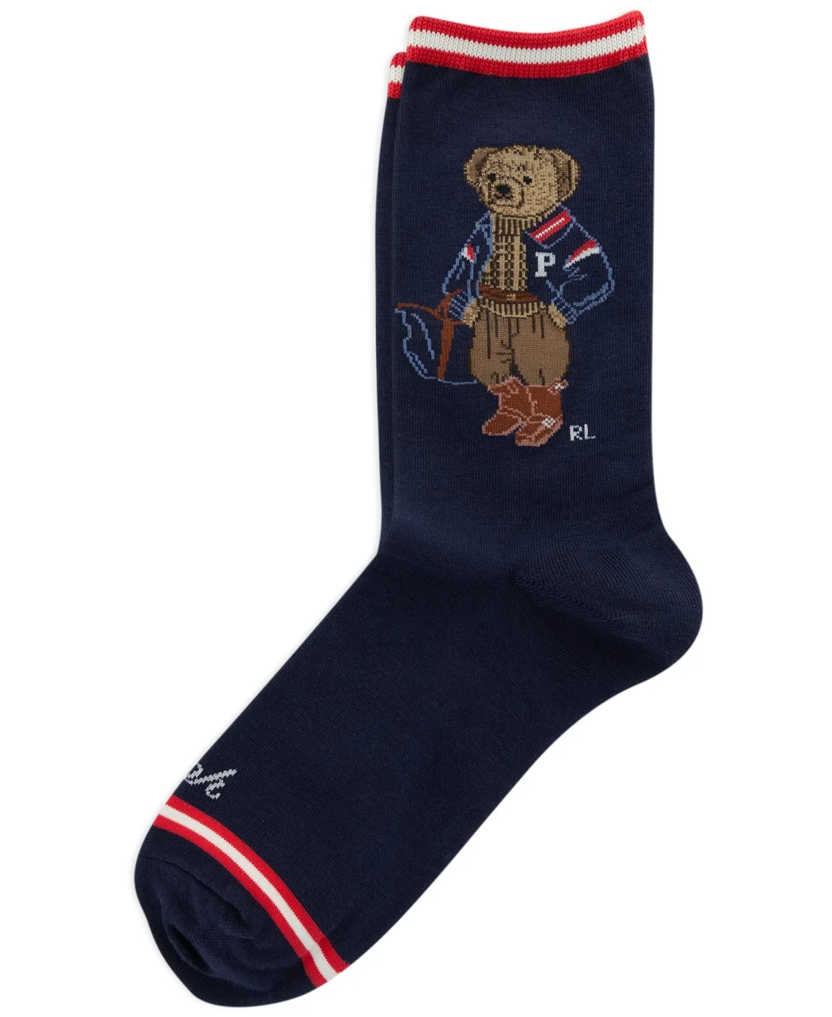 Sport Bear Ribbed-Cuff Crew Socks by Polo Ralph Lauren
