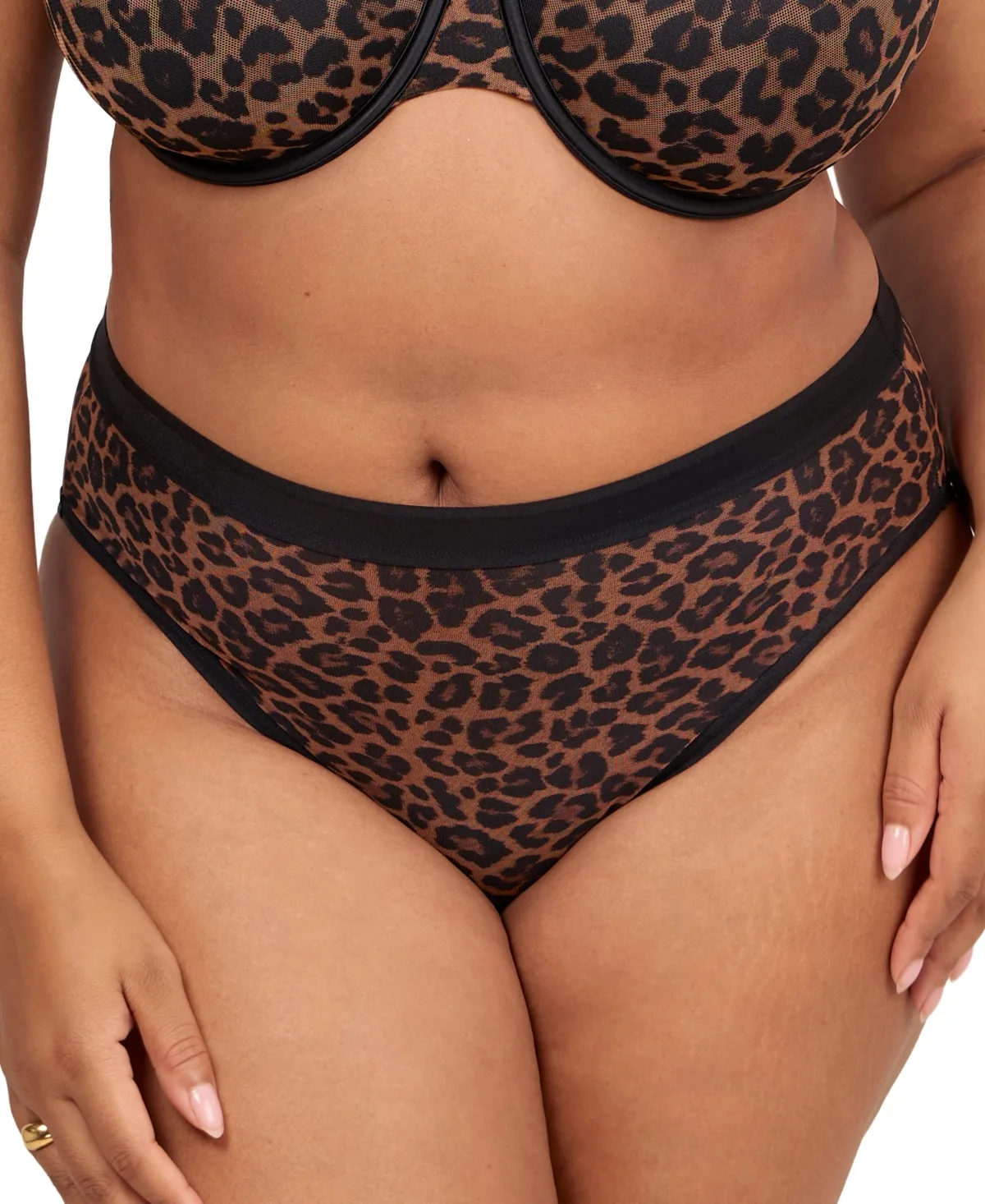 Sheer Mesh High Cut Brief Panty by Curvy Couture