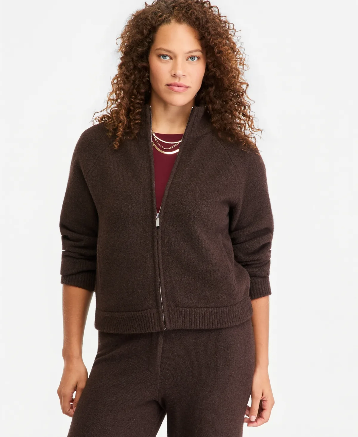 Mock-Neck Sweater Track Jacket by On 34th