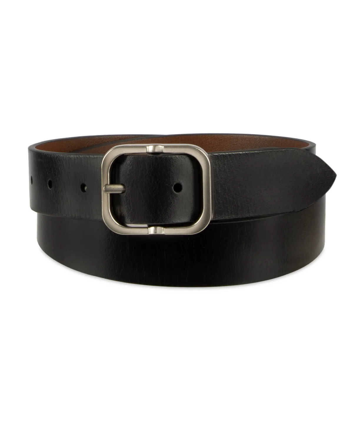 2-In-1 Reversible Center Bar Buckle Casual Leather Belt