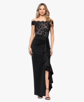Off the Shoulder Maxi Gown by Betsy & Adam