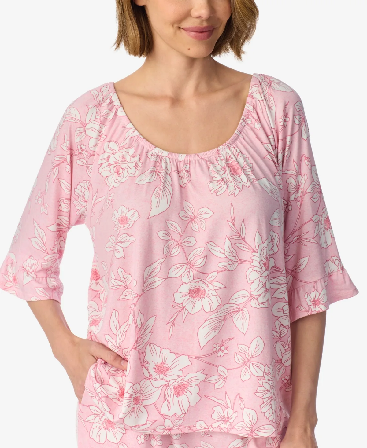 3/4 Short Scoop Neck Tunic by Ellen Tracy