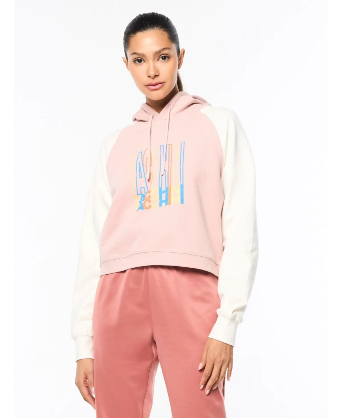 Lia Cropped Color-Blocked Raglan Hoodie by Sergio Tacchini