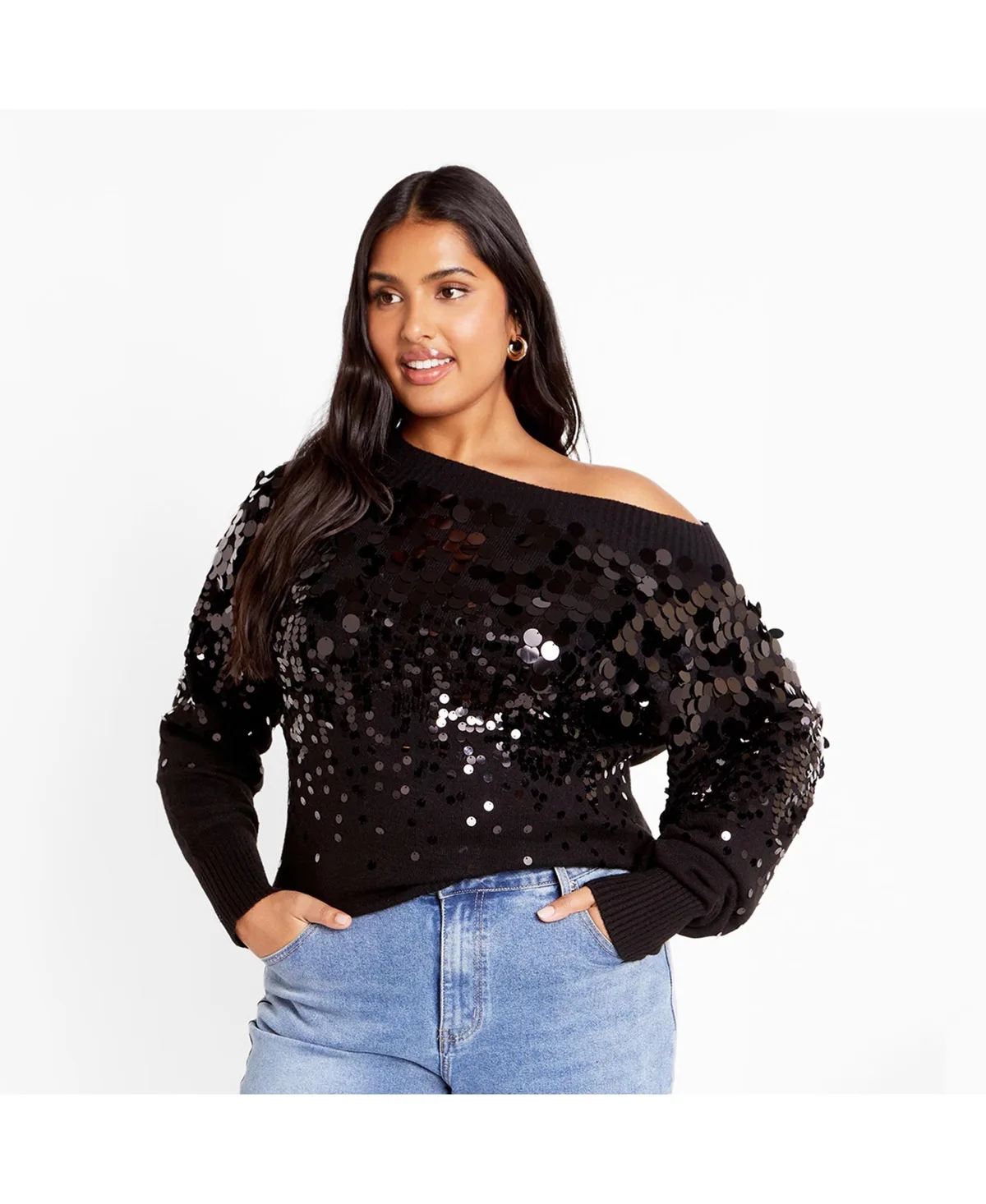 Braylin Sequin Jumper by City Chic