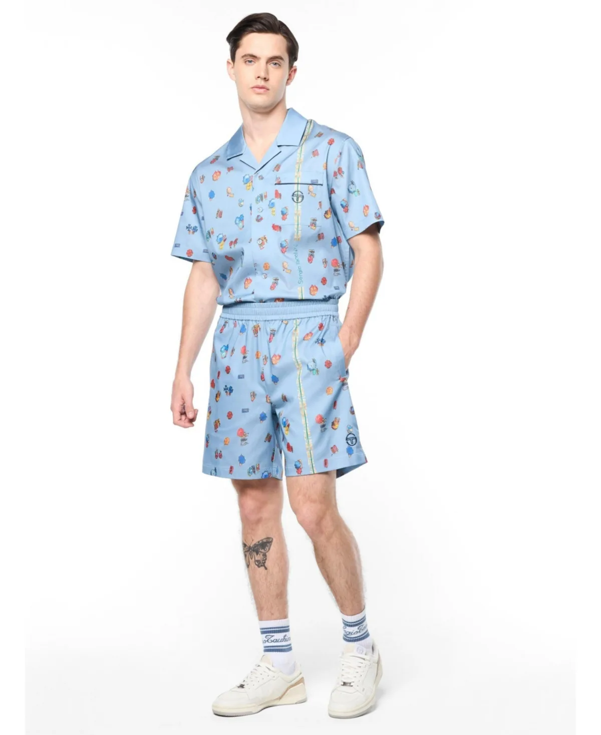 Tosca Cabana Stretch Tencel-Blend Print Shorts, 6" Inseam by Sergio Tacchini